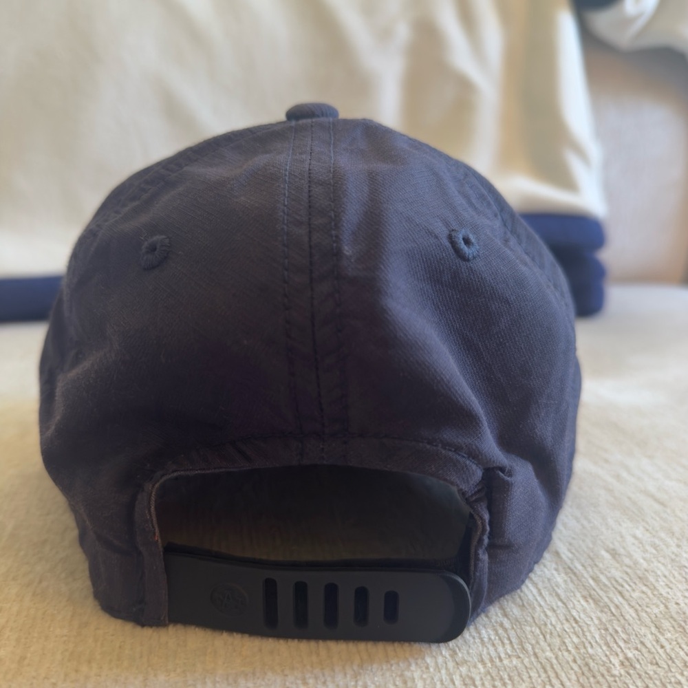 American Needle TKO Navy Hat. American Flag. Adjustable Velcro Snap. Used. - Picture 4 of 5